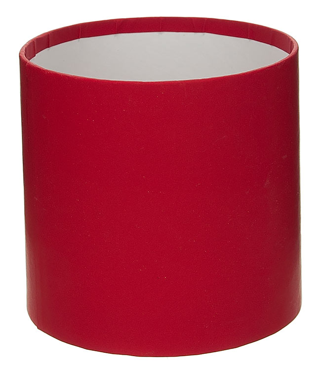 Изображение Коробка круглая для цветов красная из бумаги 100/100 без крышки