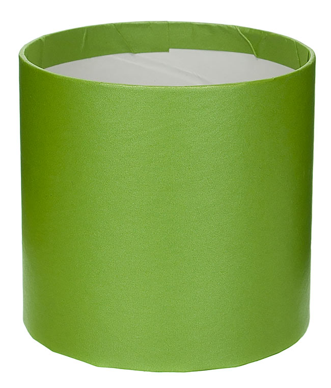 Изображение Коробка круглая для цветов салатовая из бумаги 100/100 без крышки