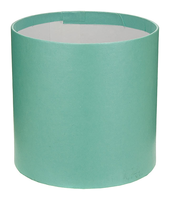 Изображение Коробка круглая для цветов бирюза из бумаги 100/100 без крышки