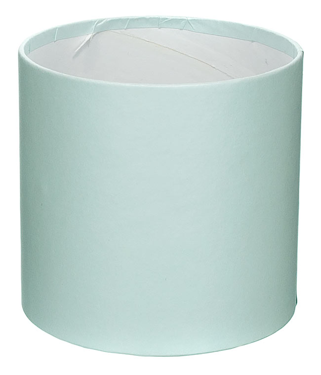 Изображение Коробка круглая для цветов голубая из бумаги 100/100 без крышки