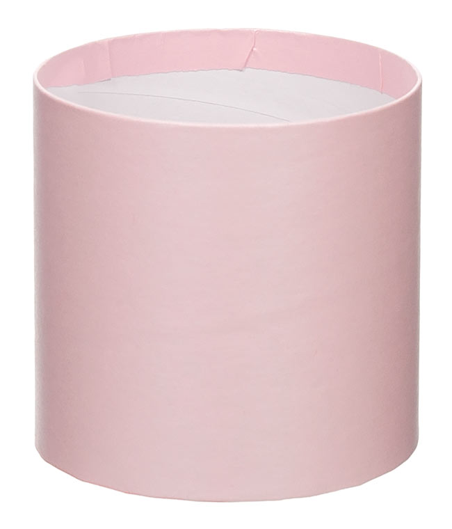 Изображение Коробка круглая для цветов св. розовый из бумаги 100/100 без крышки
