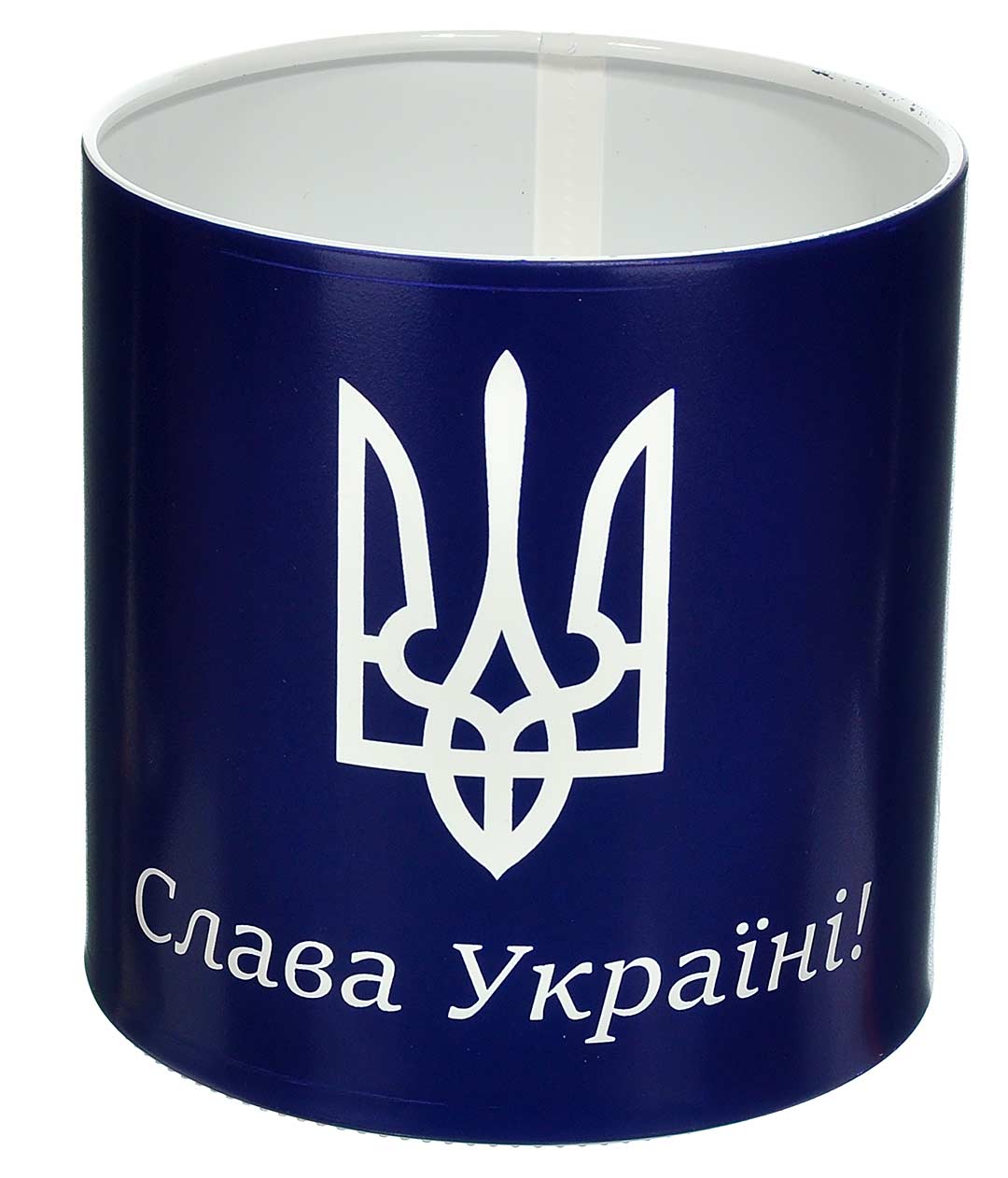 Изображение Коробка для цветов пластиковая Слава Україні! синяя 140/140
