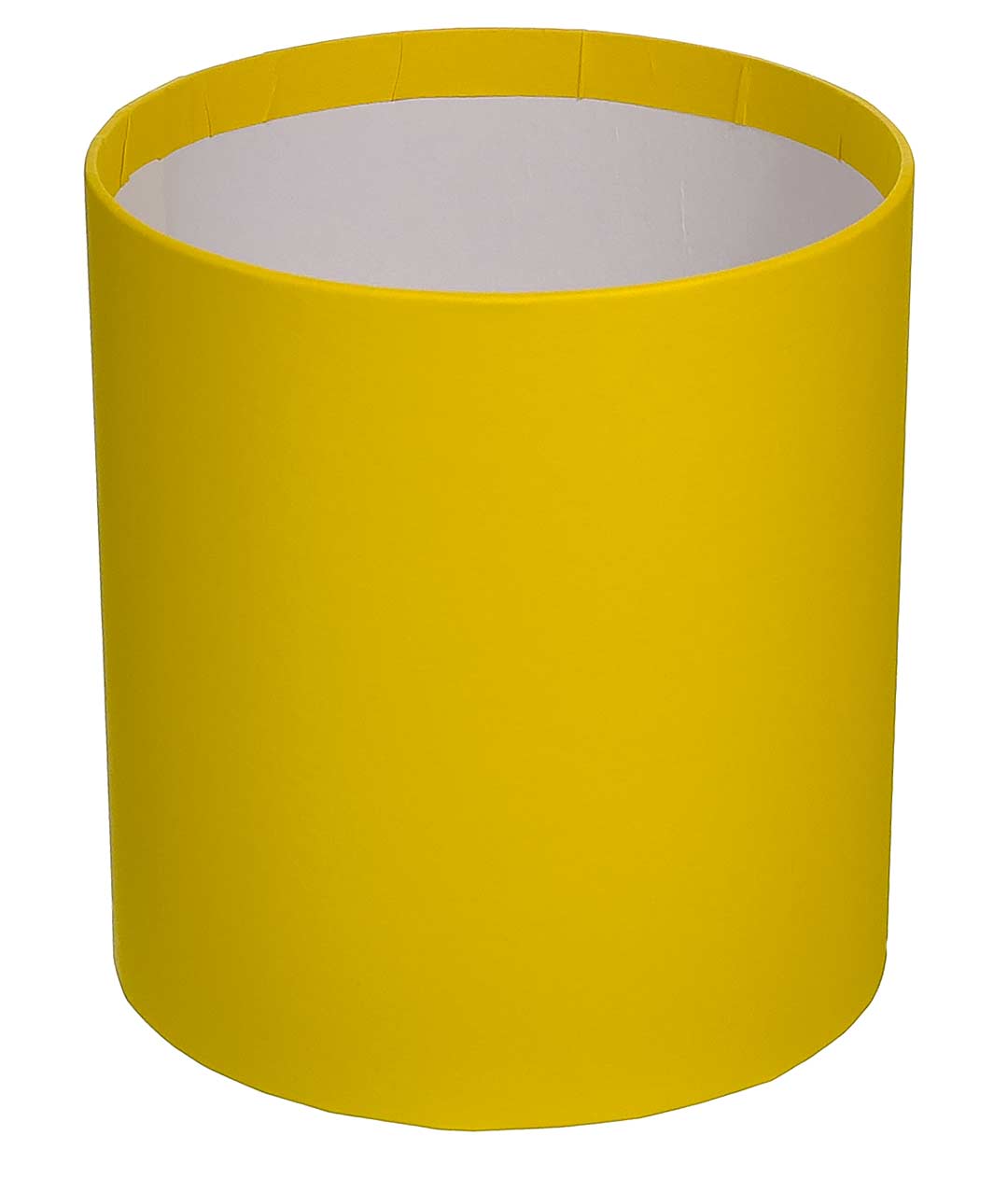 Изображение Коробка для цветов круглая желтая из бумаги 160/180