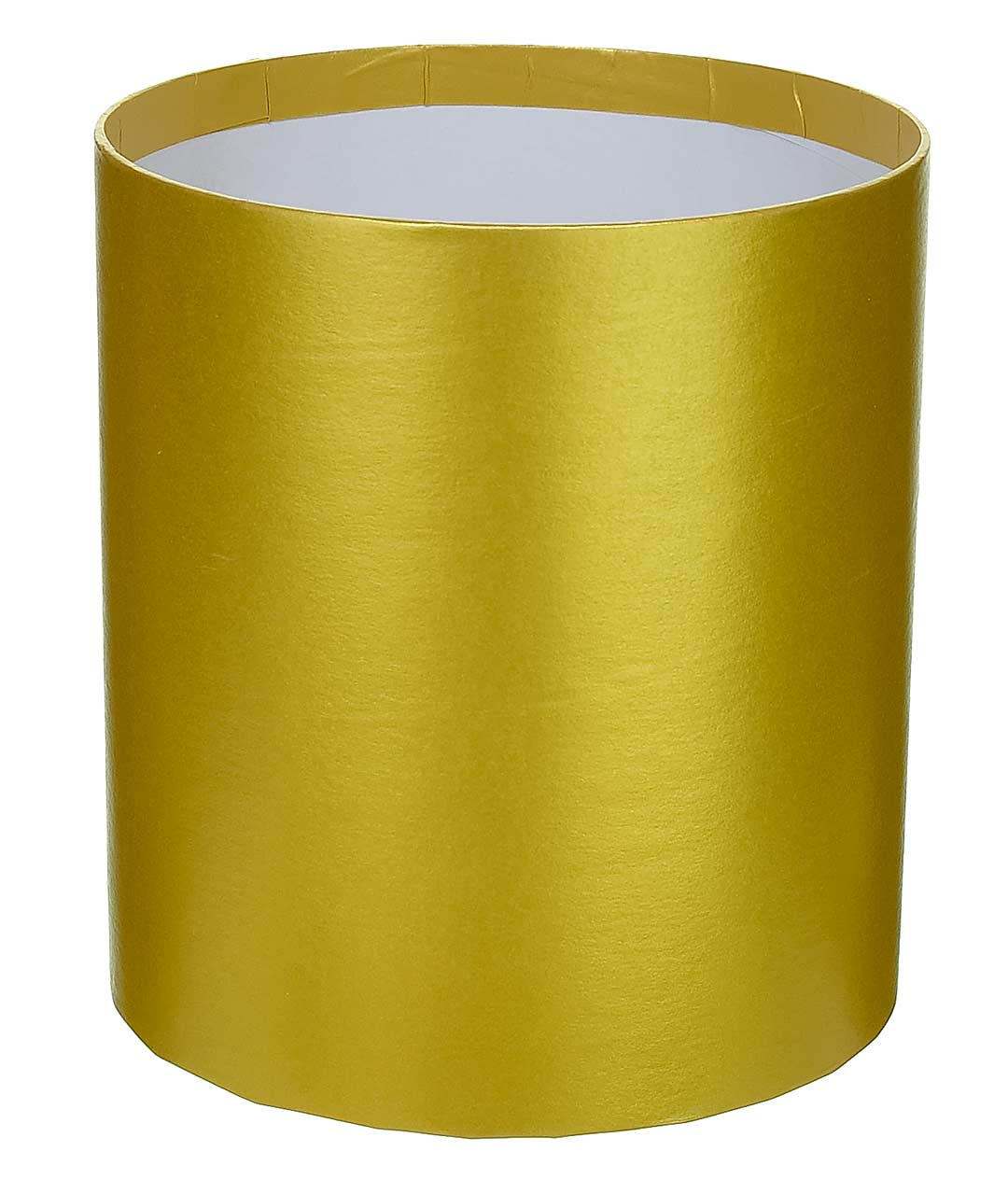 Изображение Коробка круглая для цветов золотистая из картона 145/160 без крышки