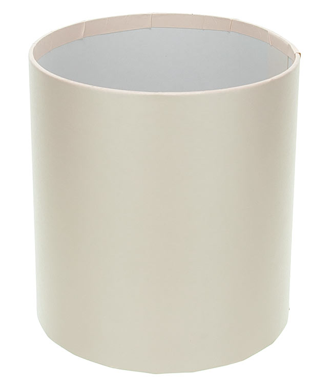 Изображение Коробка круглая для цветов кремовая с перламутром из бумаги 145/160 без крышки
