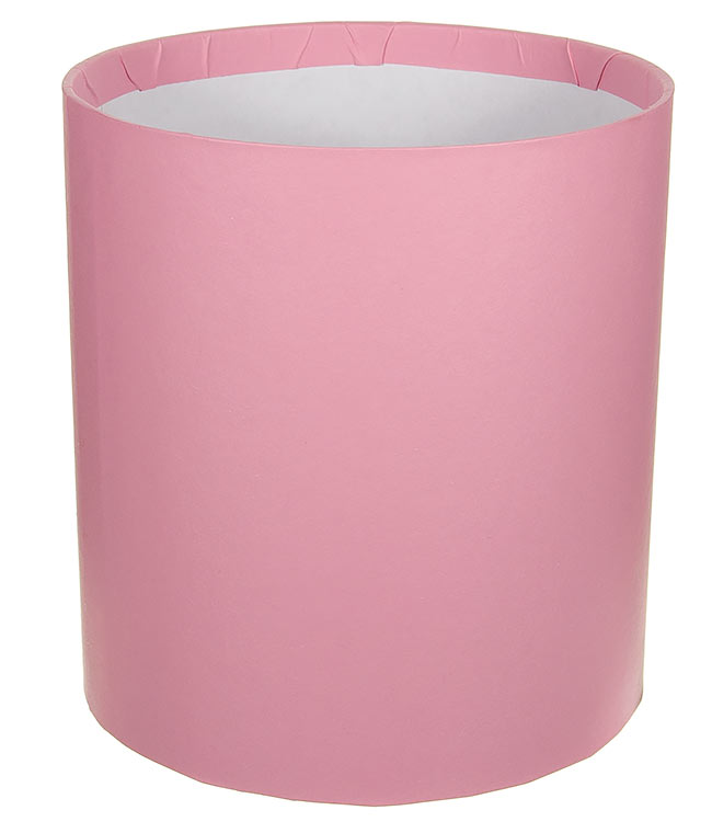 Изображение Коробка круглая для цветов светло-розовая из бумаги 145/160 без крышки