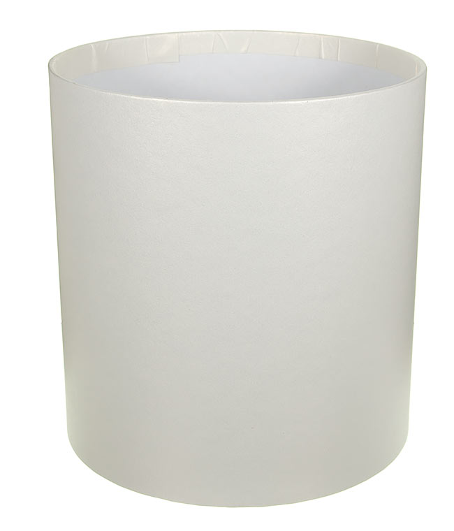 Изображение Коробка круглая для цветов белая из бумаги 160/180 без крышки