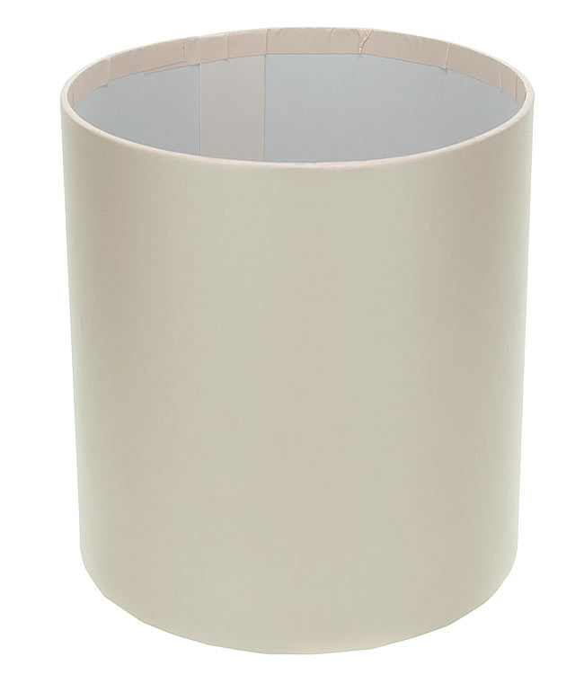 Изображение Коробка круглая для цветов кремовая с перламутром из бумаги 160/180 без крышки