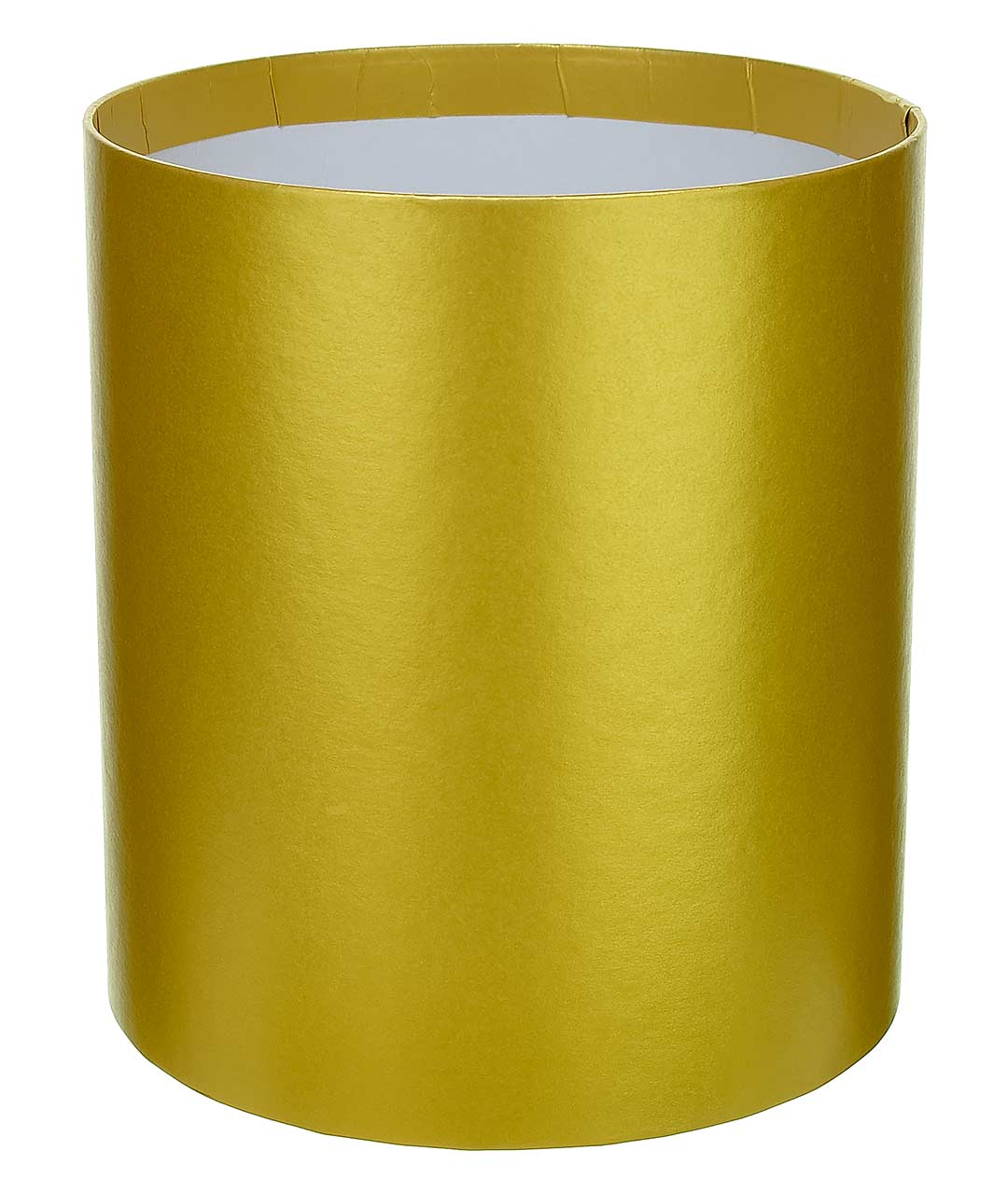 Изображение Коробка круглая для цветов золотистая из картона 180/200 без крышки