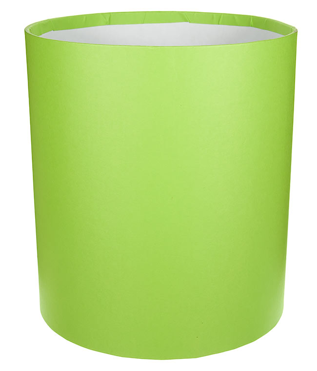 Изображение Коробка круглая для цветов салатовая из бумаги 180/200 без крышки