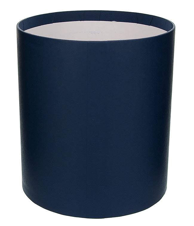 Изображение Коробка круглая для цветов темно синяя из бумаги 180/200 без крышки