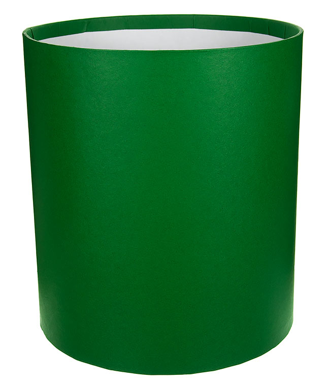 Изображение Коробка круглая для цветов зеленая из бумаги 180/200 без крышки