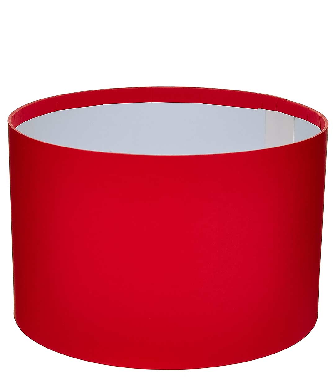 Изображение Коробка круглая для цветов красная из бумаги 220/140 без крышки