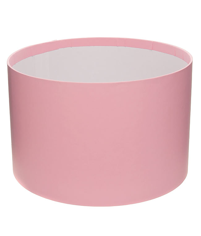 Изображение Коробка круглая для цветов светло-розовая из бумаги 220/140 без крышки