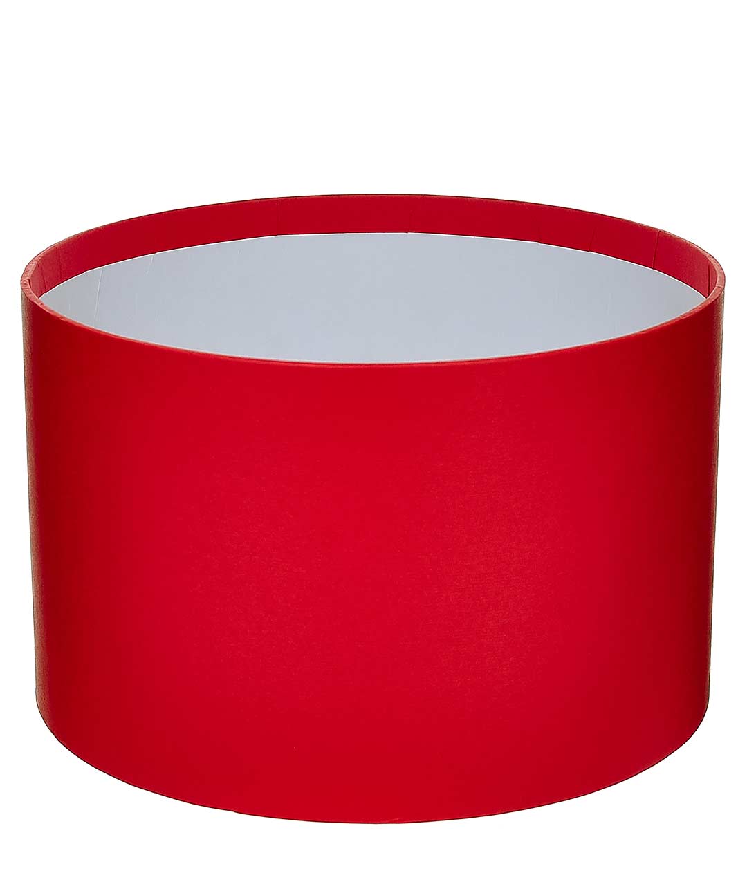Изображение Коробка круглая для цветов красная из картона 200/130 без крышки