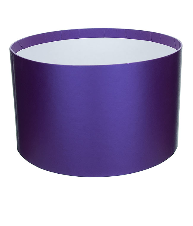 Изображение Коробка кругла для квітів фіолетова із паперу 250/150 без кришки 