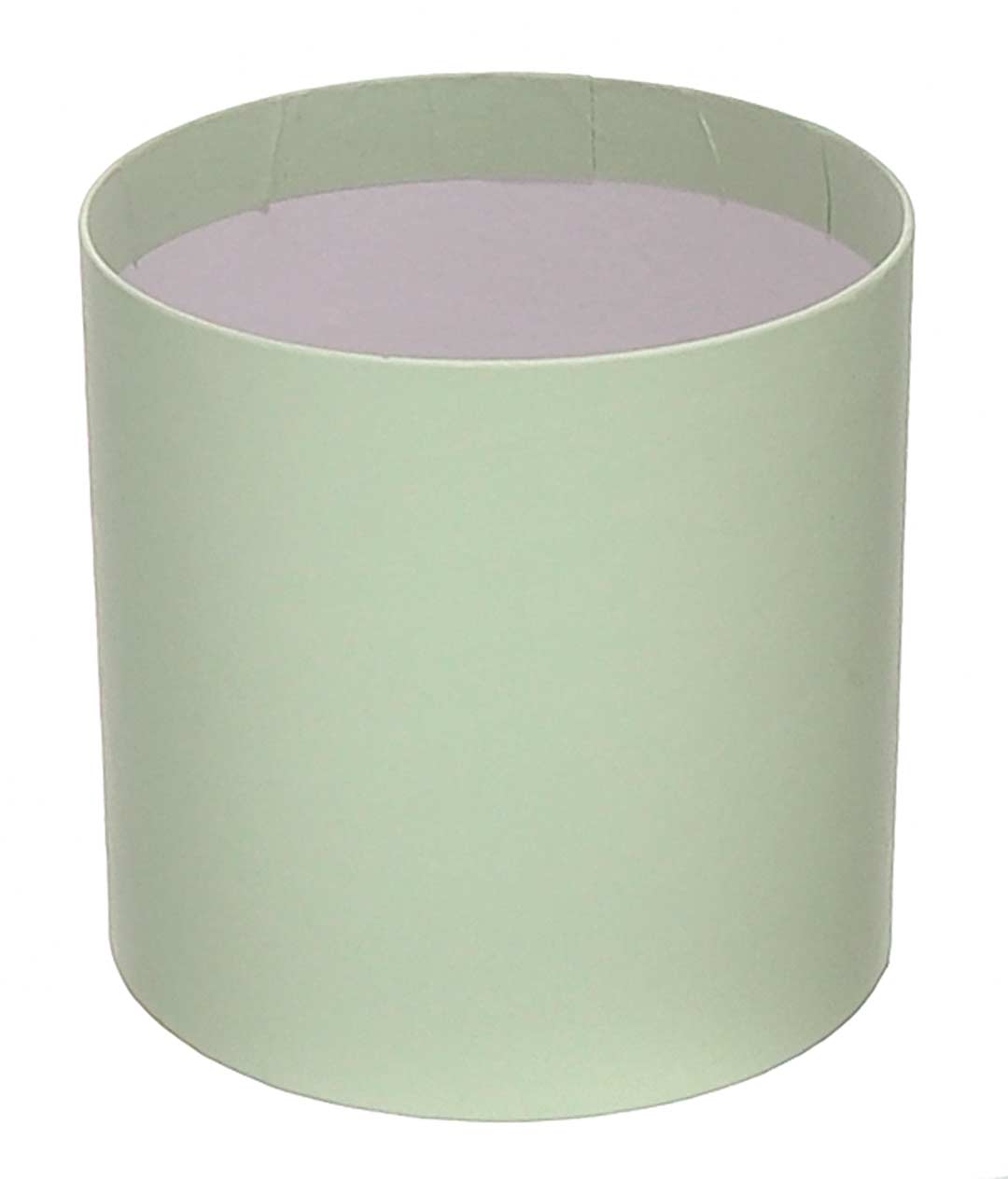 Изображение Коробка круглая для цветов фисташка из бумаги 100/100 без крышки