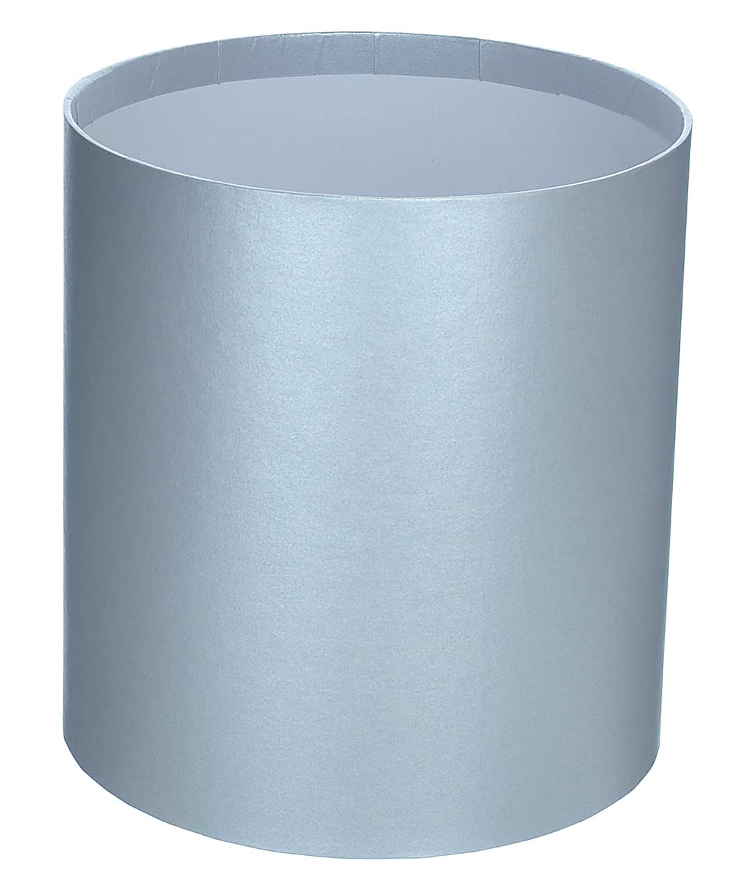 Изображение Коробка круглая для цветов серебро из бумаги 180/200 без крышки