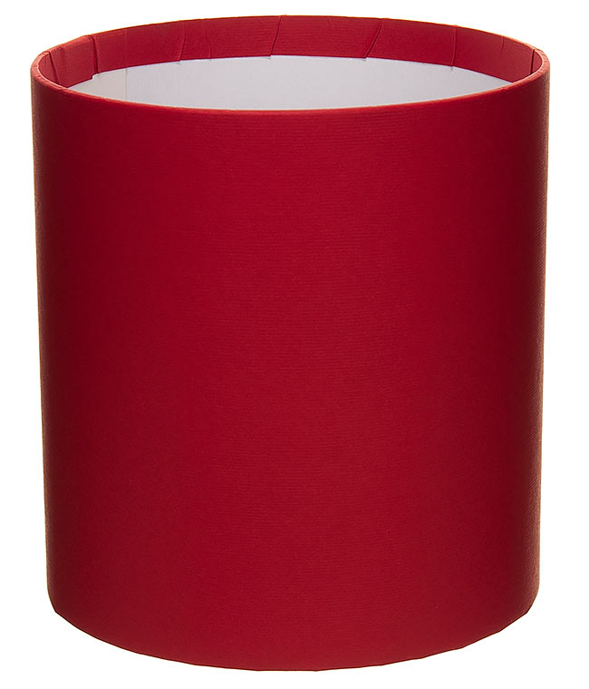 Изображение Коробка круглая для цветов красная из бумаги 145/160 без крышки