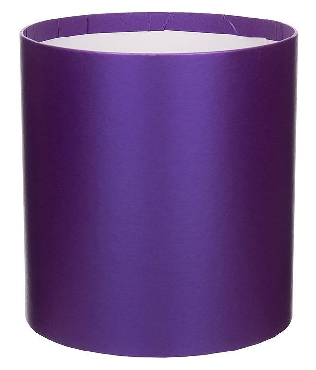 Изображение Коробка круглая для цветов слива перламутр из бумаги 180/200 без крышки