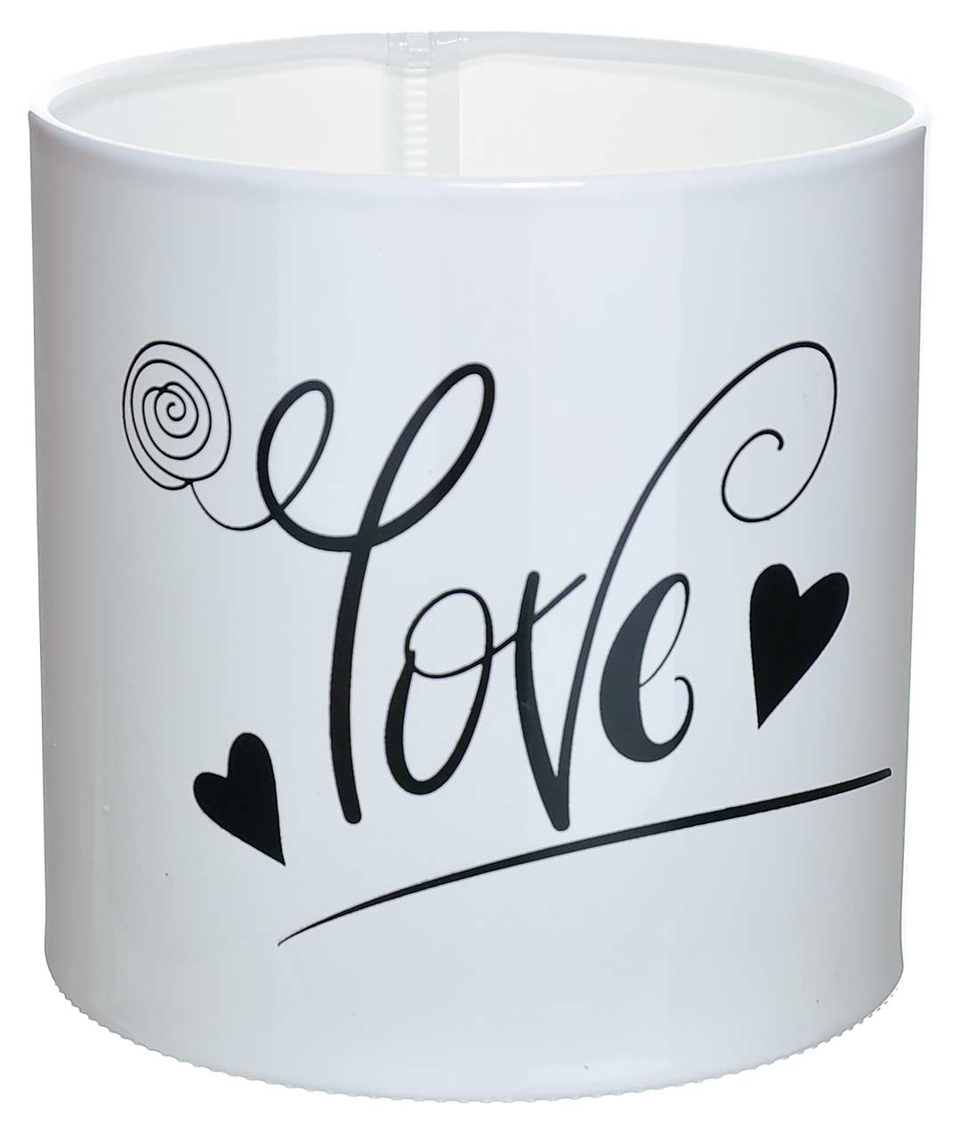 Изображение Коробка для цветов пластиковая LOVE черный 140/140