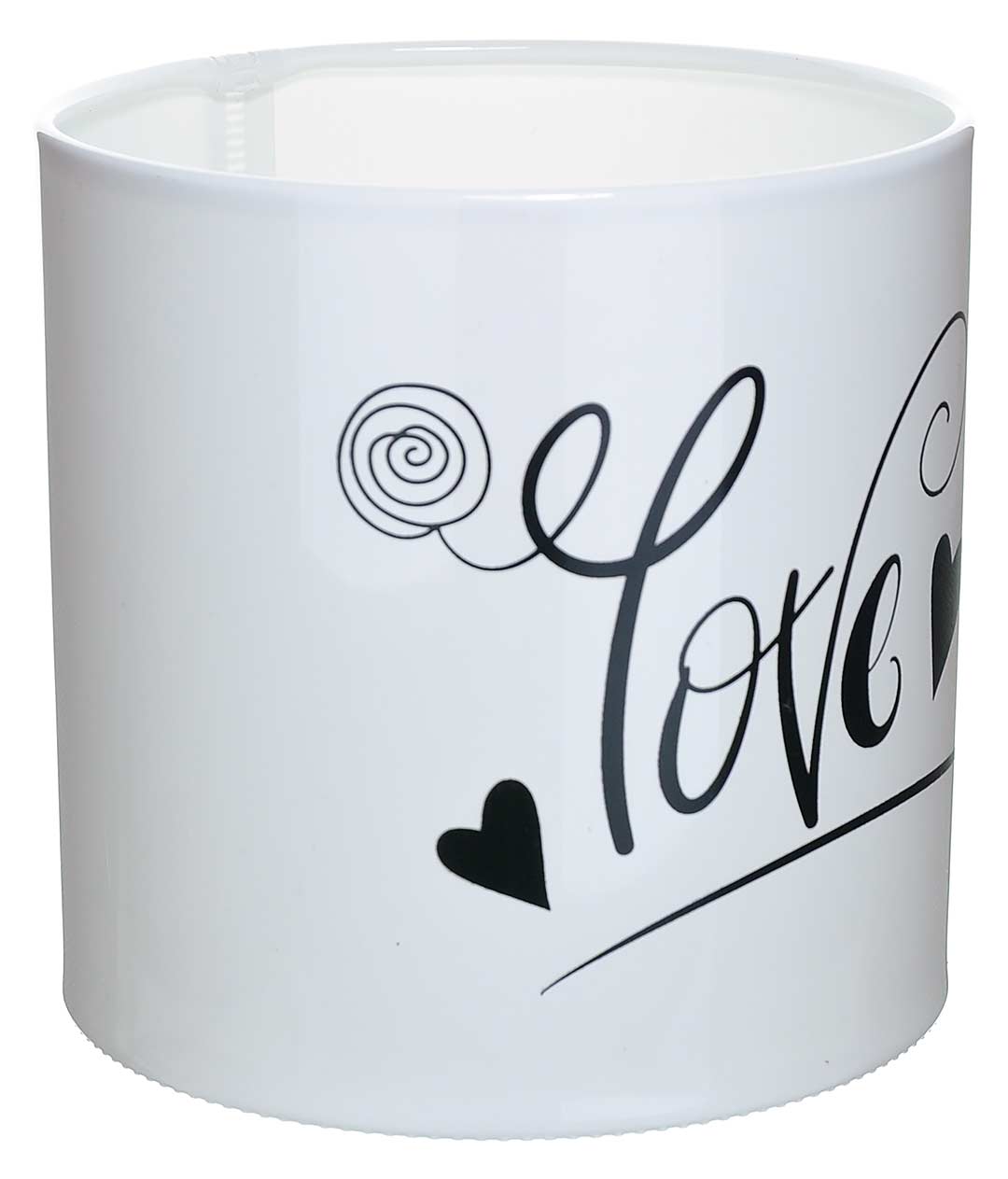 Изображение Коробка для цветов пластиковая LOVE черный 140/140