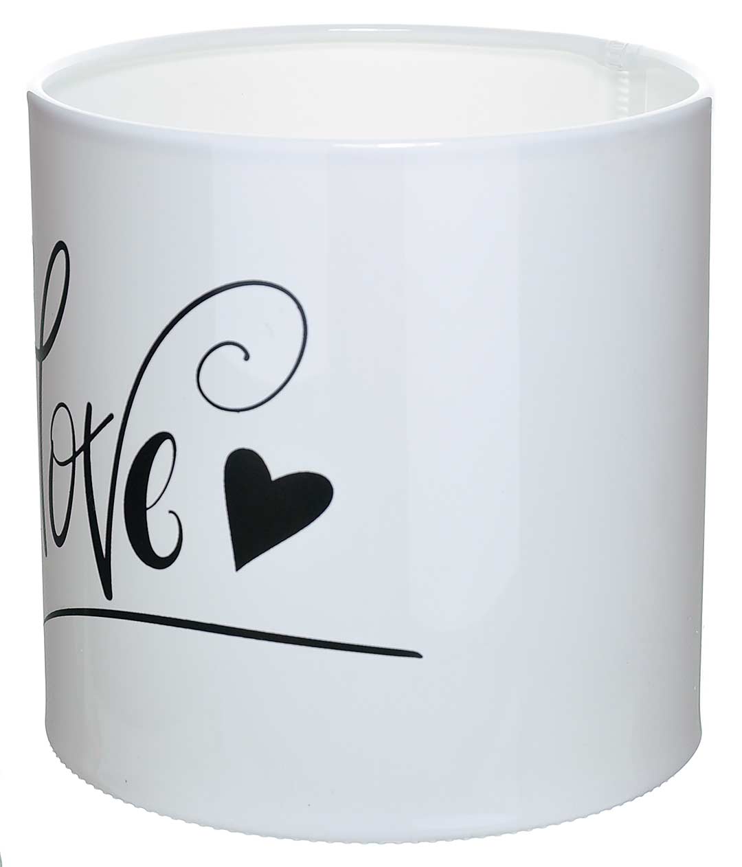 Изображение Коробка для цветов пластиковая LOVE черный 140/140