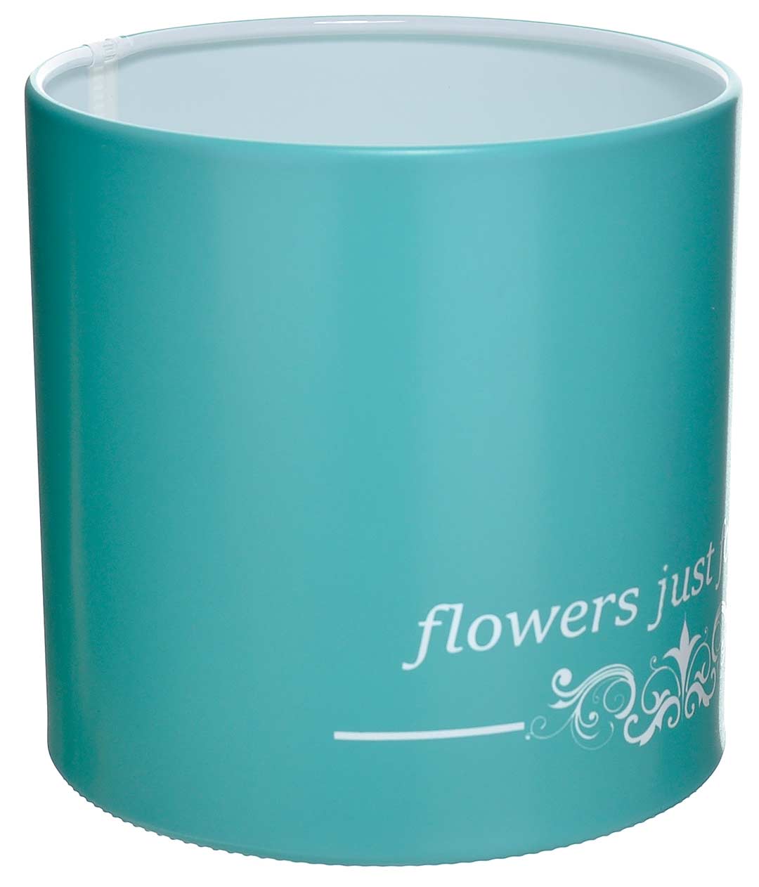 Изображение Коробка для цветов пластиковая Flowers just Бирюза140/140