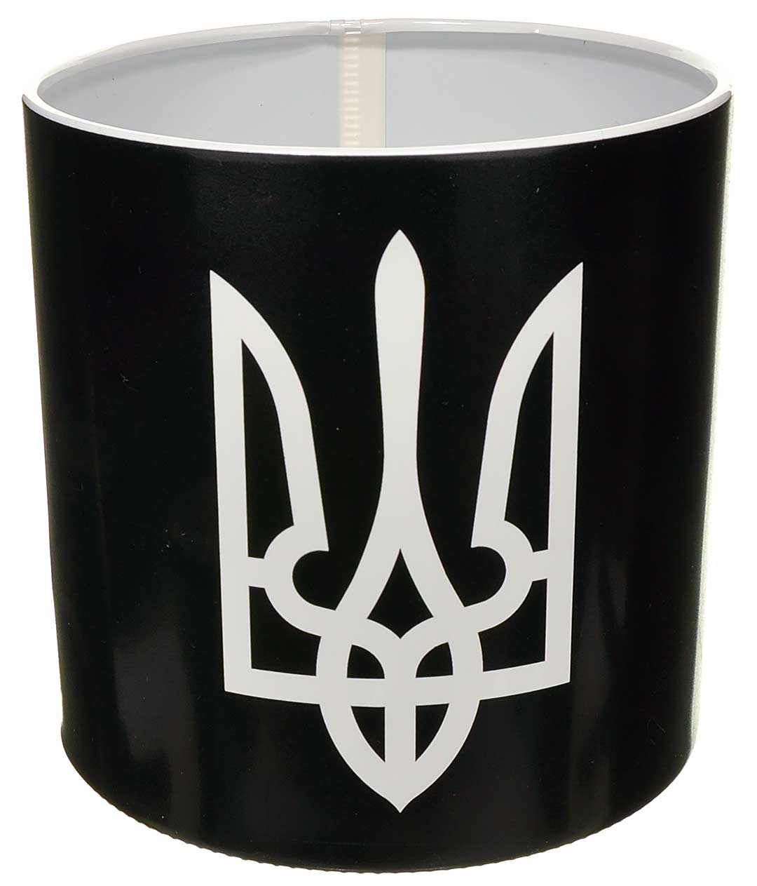 Изображение Коробка для квітів пластикова Слава Україні! Чорна 140/140