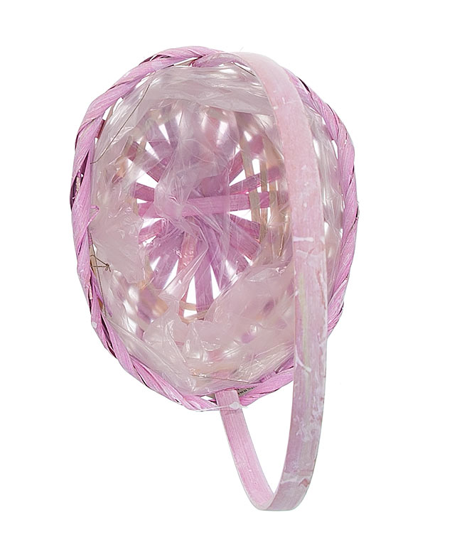 Изображение Корзина декоративная бело-розовая H2001