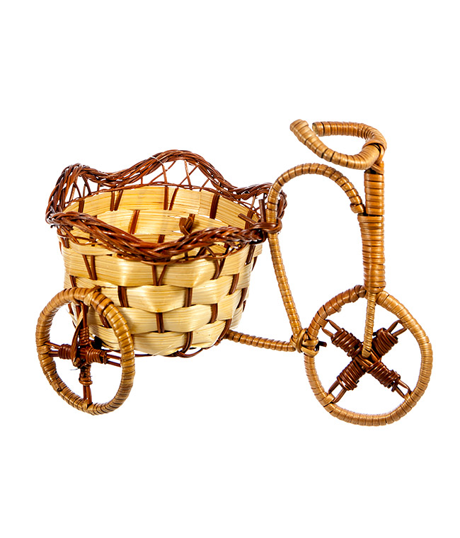 Изображение Плетеное Кашпо декоративное велосипед из лозы