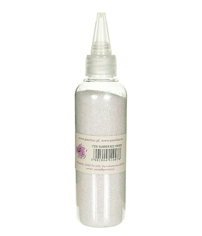 Изображение Присыпка для цветов белая с перламутром хамелеон в бутылочке 80гр.
