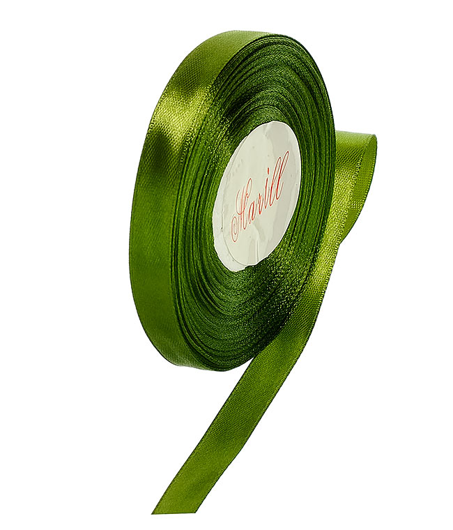 Изображение Стрічка атласна темно-зелена 12 мм