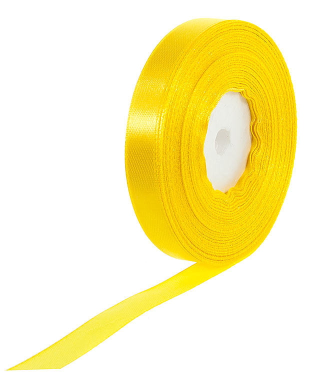 Изображение Стрічка атласна жовта 12мм