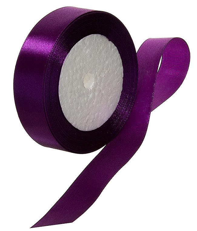 Изображение Атласная лента фиолетовая 25 мм А029