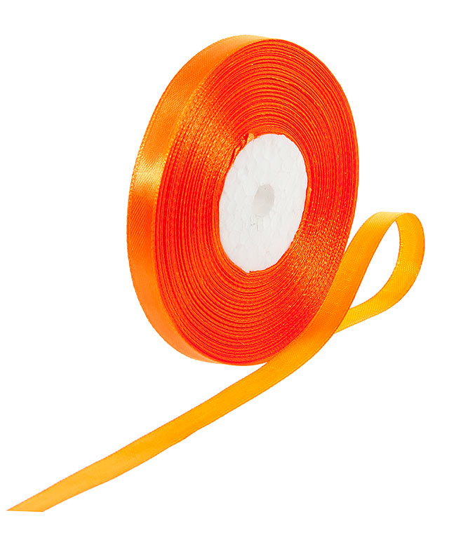 Изображение Лента атласная оранжевая 9мм
