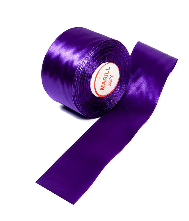 Изображение Стрічка атласна фіолетова 50мм