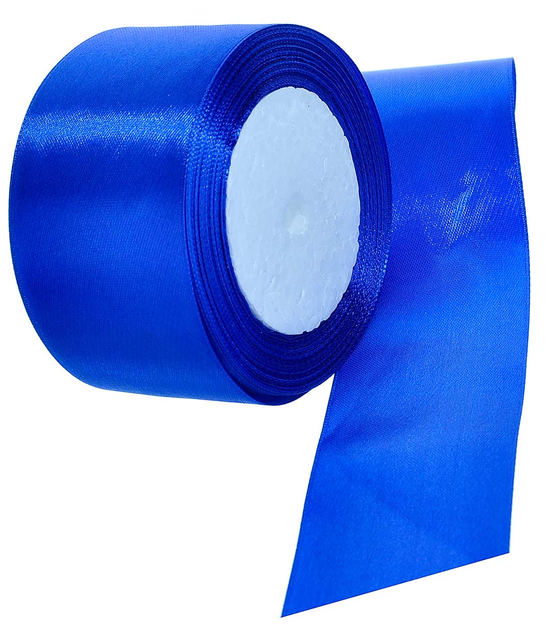 Изображение Атласная лента синяя 50 мм А040