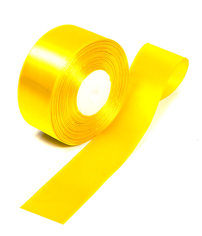 Изображение Лента атласная желтая 40мм