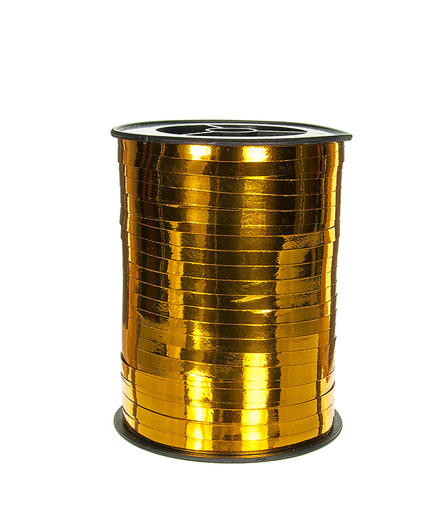 Изображение Лента полипропиленовая на бобине золото металл  5мм