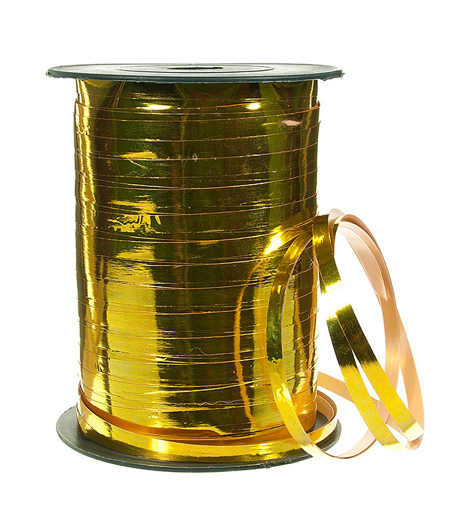 Изображение Лента полипропиленовая на бобине золотой металлик Shax 5мм
