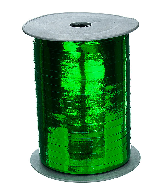 Изображение Лента полипропиленовая на бобине зеленая металлик 5мм