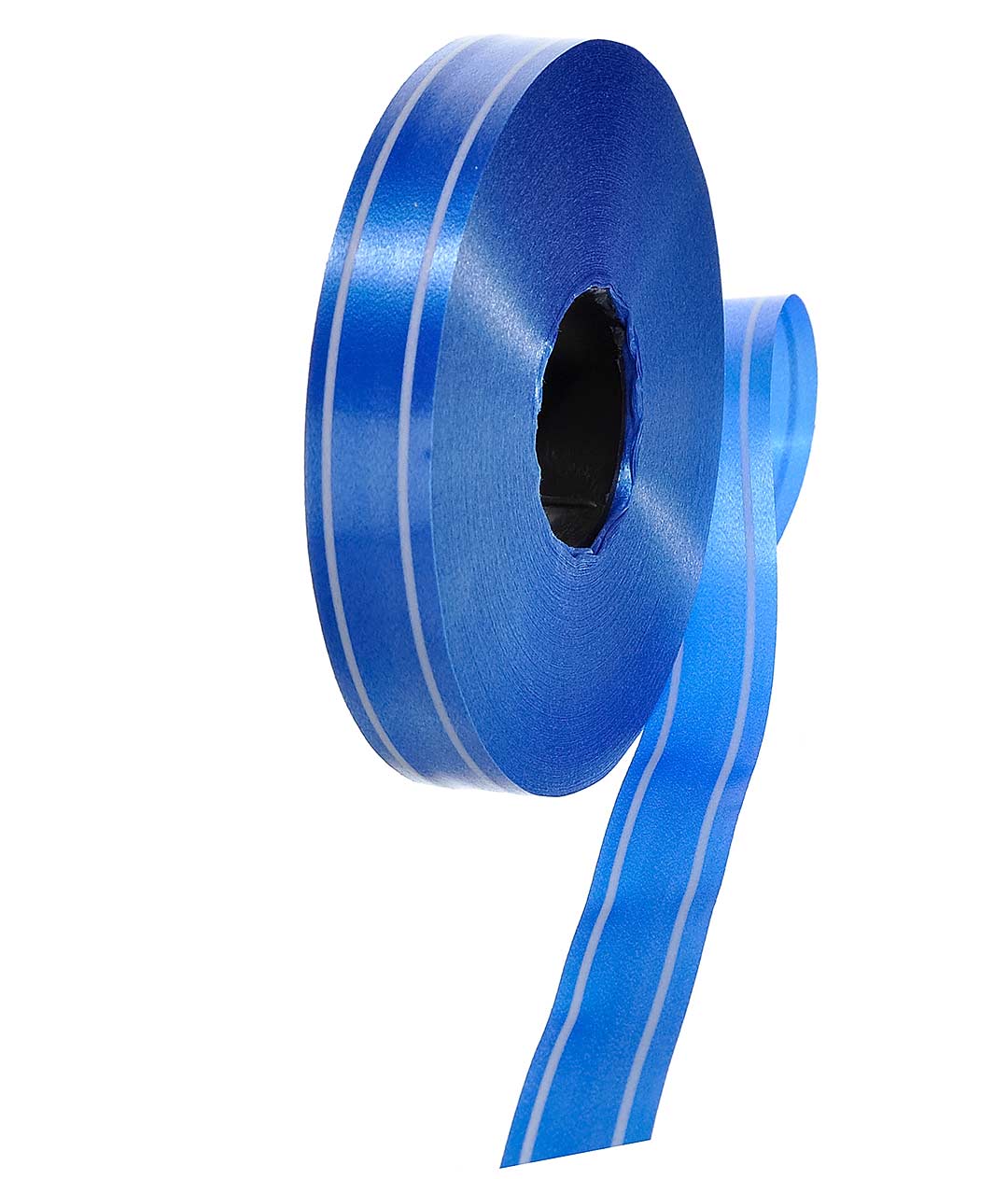 Изображение Стрічка поліпропіленова синя Біла смуга 20мм