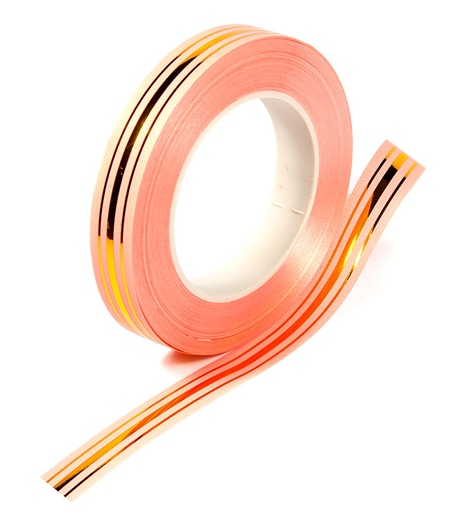 Изображение Лента полипропиленовая светло-оранжевая люрекс 20мм