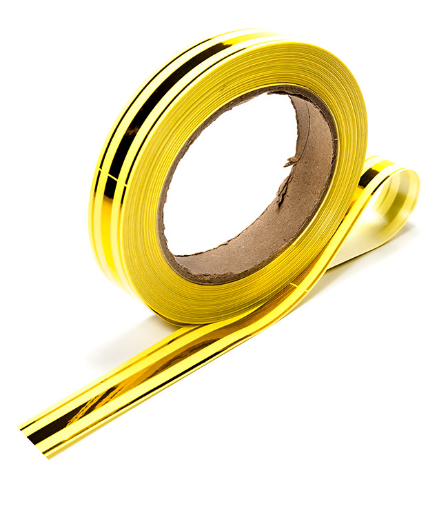 Изображение Лента полипропиленовая желтая люрекс Dolce 20мм