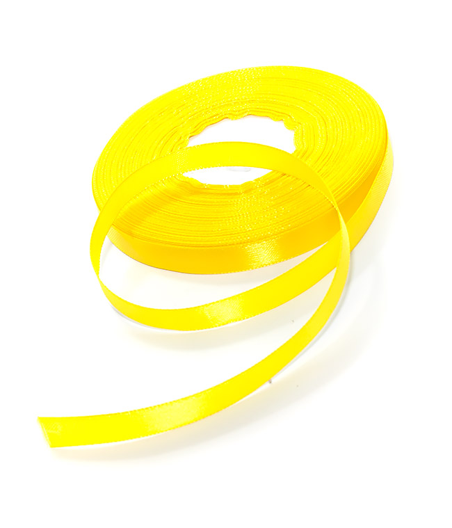 Изображение Лента атласная желтая 9мм