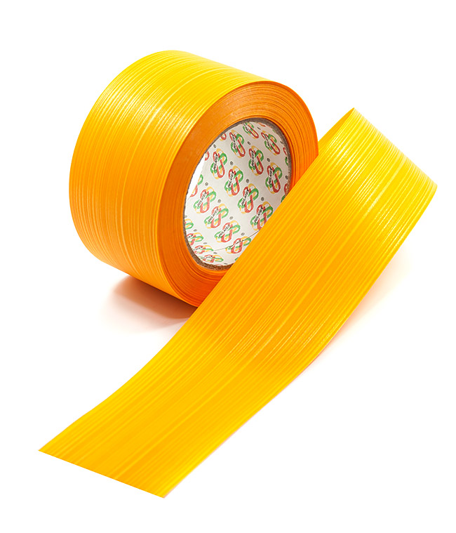 Изображение Лента полипропиленовая аспидистра оранжево-желтая 60мм