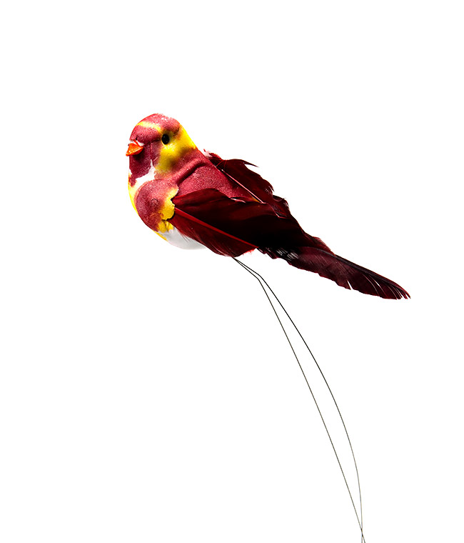 Изображение Птичка искусственная на проволоке 15см N025