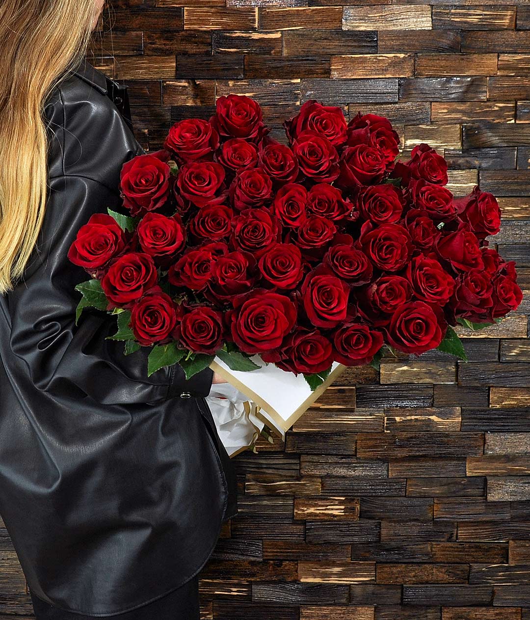 Изображение Букет троянд 39 шт. червоний імпорт