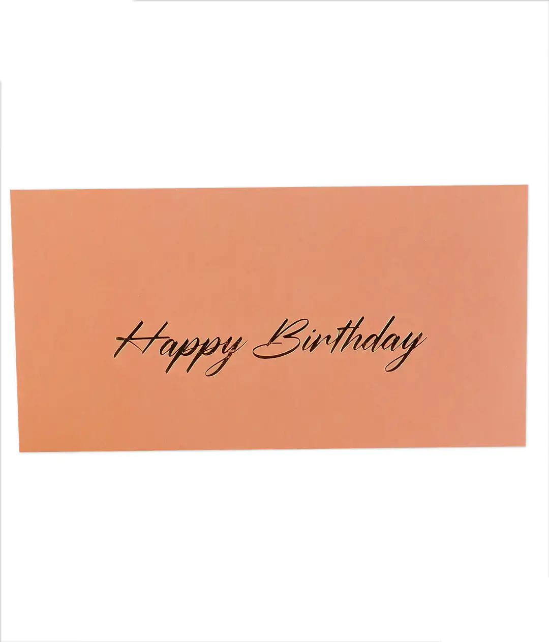 Конверт для грошей з тисненням «Happy birthday» персиковий